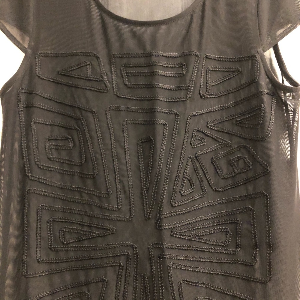 Embroidered Mesh Dress